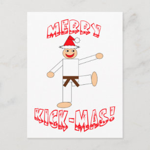 Cartes Pour Fêtes Annuelles Brown Belt Merry Kick-Mas !