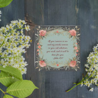 Brown et Sage Floral Frame Bible Verse