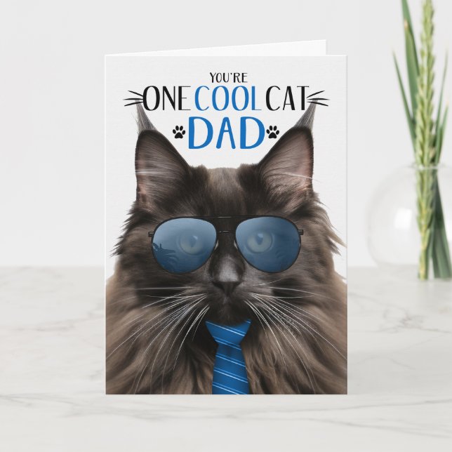 Cartes Pour Fêtes Annuelles Brown Maine Coon Fête des pères Chat Un Cool Chat (Devant)