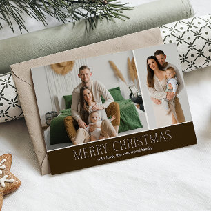 Cartes Pour Fêtes Annuelles BROWN MERRY Christmas Elegant 2 Message photo
