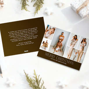 Cartes Pour Fêtes Annuelles BROWN Noël Elegant 6 Collage Message photo