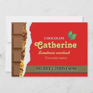 Cartes Pour Fêtes Annuelles Brown réaliste & Valentines rouges Chocolat amusan