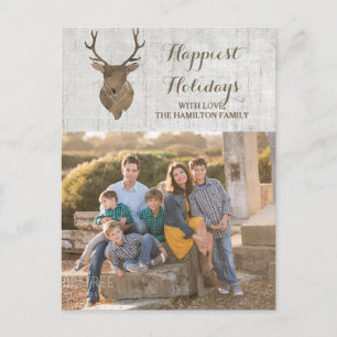 Cartes Pour Fêtes Annuelles Brown Russe aquarelle Deer Photo de vacances