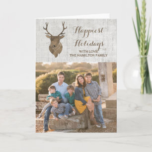 Cartes Pour Fêtes Annuelles Brown Russe aquarelle Deer Photo de vacances