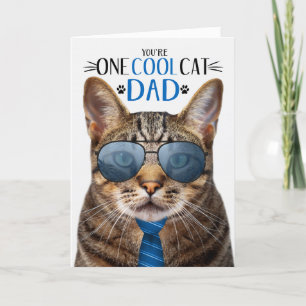 Cartes Pour Fêtes Annuelles Brown Tabby Fête des pères de chat Un Cool Chat