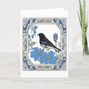 Cartes Pour Fêtes Annuelles Bruant sauterelle et ancolie bleue du Colorado