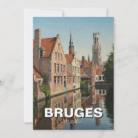 Bruges Belgique Travel Souvenir Vintage