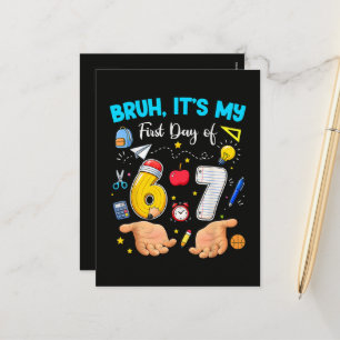 Cartes Pour Fêtes Annuelles Bruh c'est ma première journée de rentrée