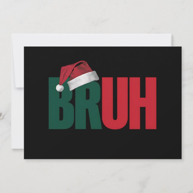 Cartes Pour Fêtes Annuelles Bruh Meme Drôle de dicton Salutation de frère Noël (Devant)