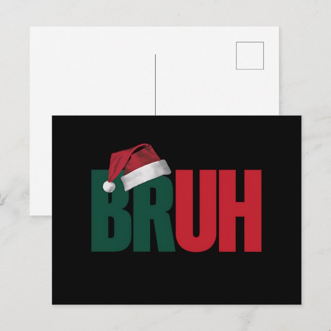Cartes Pour Fêtes Annuelles Bruh Mème Drôle Dire Bro Salutation Noël (Devant / Derrière)