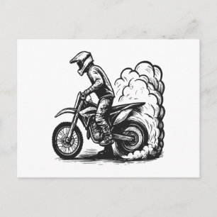 Cartes Pour Fêtes Annuelles Brûlage de moto cross 