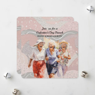 Cartes Pour Fêtes Annuelles Brunch de la Saint-Valentin pour dames âgées