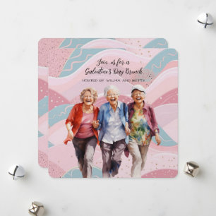 Cartes Pour Fêtes Annuelles Brunch de la Saint-Valentin pour dames âgées