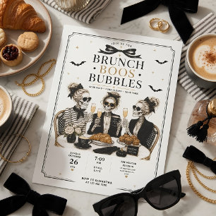 Cartes Pour Fêtes Annuelles Brunch Fantômes et Bulles Déjeuner d'Halloween