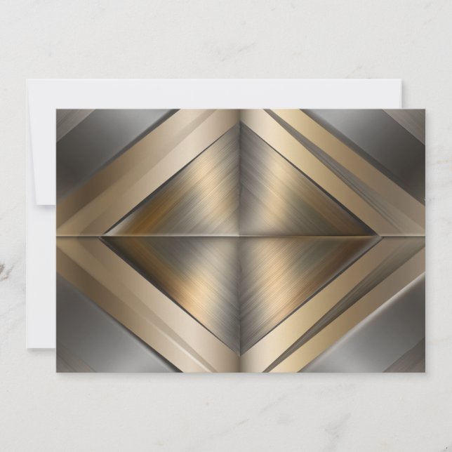 Cartes Pour Fêtes Annuelles Brushed Metallic Geometric Diamond Pattern (Devant)