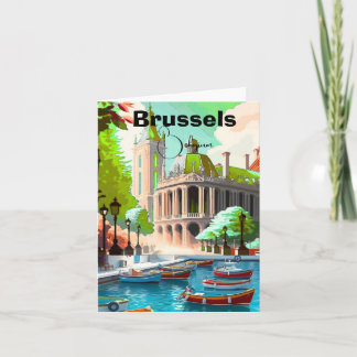 Cartes Pour Fêtes Annuelles Brussels Travel Art postcard, Belgium Travel Art, 