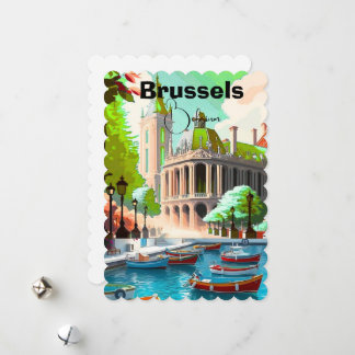 Cartes Pour Fêtes Annuelles Brussels Travel Art postcard, Belgium Travel Art, 
