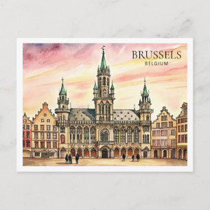 Cartes Pour Fêtes Annuelles Bruxelles Belgique Aquarelle Grand Palais