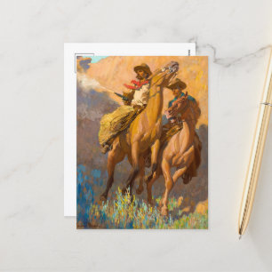 Cartes Pour Fêtes Annuelles Buck Peters, Ranchman par Maynard Dixon
