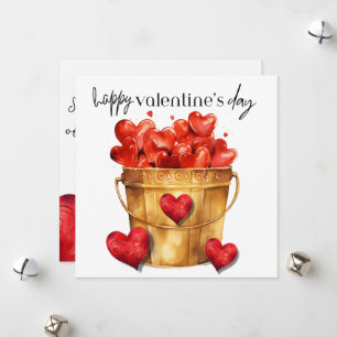 Cartes Pour Fêtes Annuelles Bucket Heureuse Sainte-Valentin de Coeurs et d'Amo