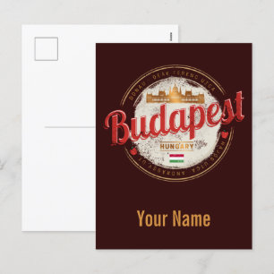 Cartes Pour Fêtes Annuelles Budapest Design Hongrie Parlement Vintage