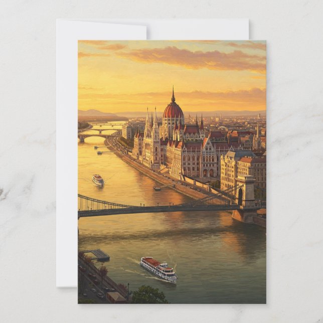 Cartes Pour Fêtes Annuelles Budapest Hongrie Parlement Voyages (Devant)