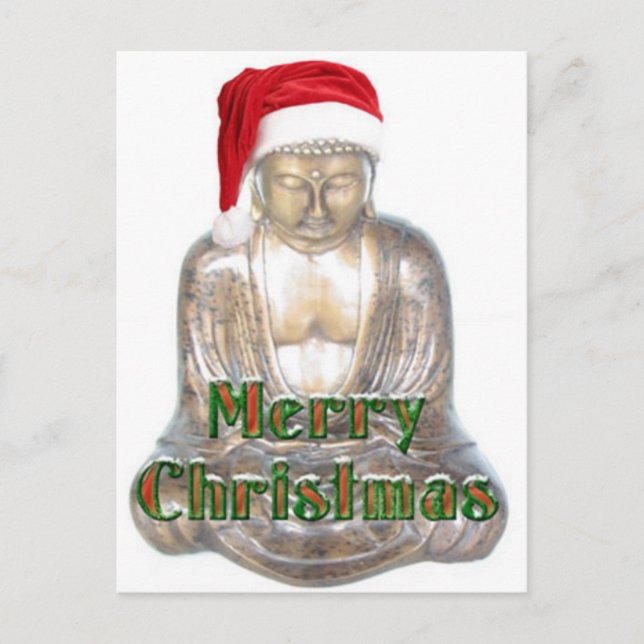 Cartes Pour Fêtes Annuelles Buddhism - Buddha - Merry Christmas Hat (Devant)