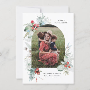 Cartes Pour Fêtes Annuelles Budget Aquarelle Florale Arche photo Noël