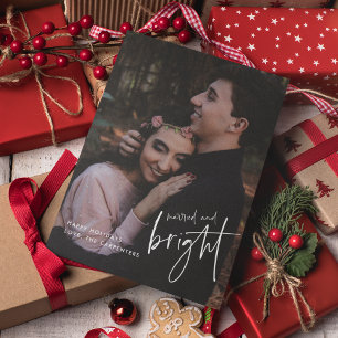 Cartes Pour Fêtes Annuelles Budget Christmas Married Bright Newlywed Photo