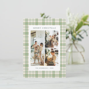 Cartes Pour Fêtes Annuelles Budget Classique Écharpe à carreaux 4 Photo Noël