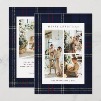 Cartes Pour Fêtes Annuelles Budget Classique Noël carreaux de marine 4 Photo