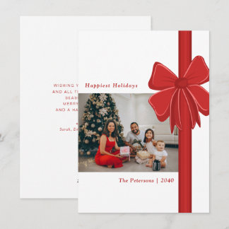 Cartes Pour Fêtes Annuelles Budget Cute Red Ribbon Bow Wrapped Photo