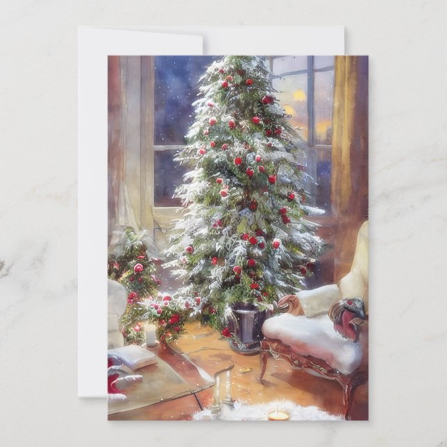 Cartes Pour Fêtes Annuelles Budget d'arbre de Noël à l'ancienne  (Devant)