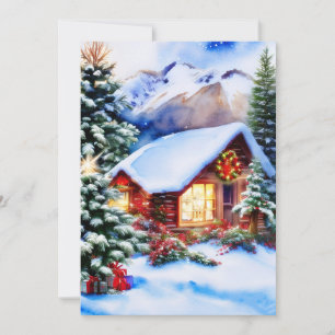 Cartes Pour Fêtes Annuelles budget de cabane de montagne de Noël