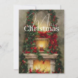 Cartes Pour Fêtes Annuelles Budget de la cheminée de Noël