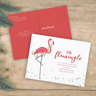 Cartes Pour Fêtes Annuelles Budget de lumières de fête de Noël de flamant rose