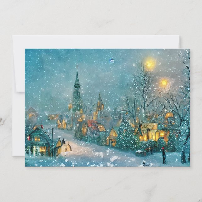 Cartes Pour Fêtes Annuelles Budget de Noël en vieille ville Noël (Devant)