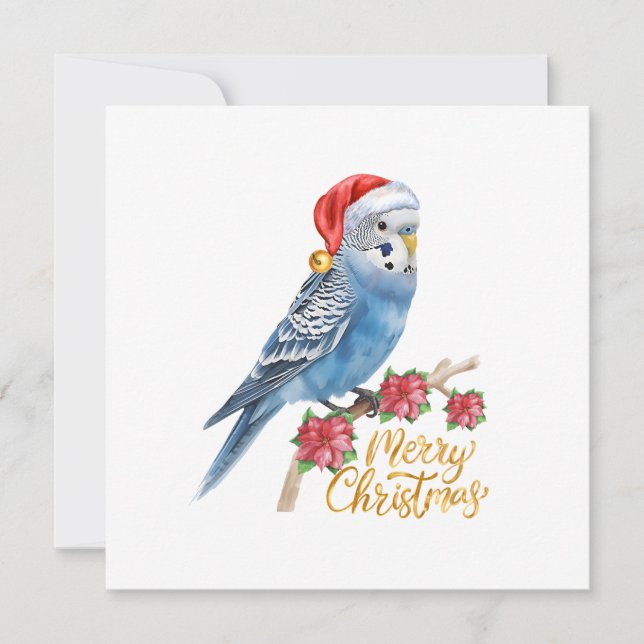 Cartes Pour Fêtes Annuelles Budgie Christmas Card (Devant)