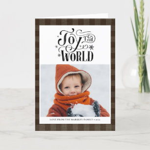 Cartes Pour Fêtes Annuelles Buffalo Brown Moderne Plaid Script Simple