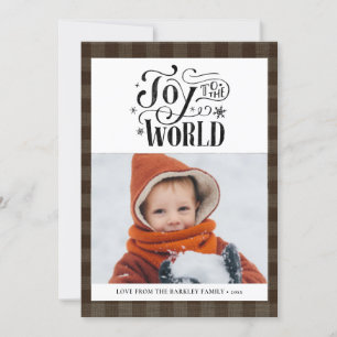 Cartes Pour Fêtes Annuelles Buffalo Brown Moderne Plaid Script Simple