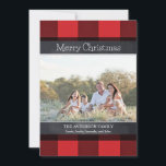 Cartes Pour Fêtes Annuelles Buffalo Plaid and Chalkboard Christmas Photo<br><div class="desc">Ajoutez votre photo pour customiser cette carte de voeux de Noël Buffalo plaid and chalkboard</div>