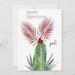 Cartes Pour Fêtes Annuelles Buffalo Plaid & Cactus Joyeux Noël à tous Photo