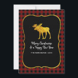 Cartes Pour Fêtes Annuelles Buffalo Plaid Chalkboard Foil Photo de Noël<br><div class="desc">Carte de voeux rustique de noël avec un motif en plaid de buffle et l'orignal en feuille d'or et des glands personnalisables selon vos spécificités. Les photos instagram carrés sont idéales.</div>