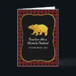 Cartes Pour Fêtes Annuelles Buffalo Plaid Chalkboard Foil Photo de Noël<br><div class="desc">Carte de voeux rustique de noël avec un motif en plaid de buffle,  un ours en feuille d'or et une feuille personnalisable avec votre propre photo.</div>
