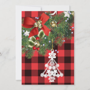 Cartes Pour Fêtes Annuelles Buffalo Plaid Custom White Christmas Tree