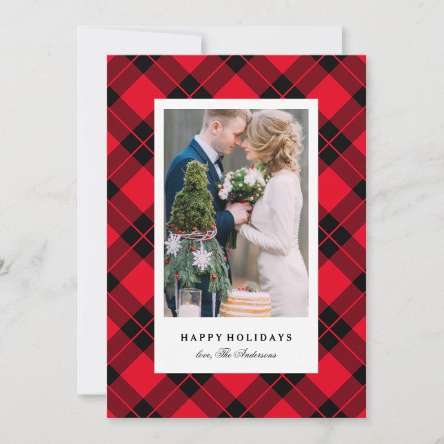 Cartes Pour Fêtes Annuelles Buffalo Plaid Holiday (Devant)