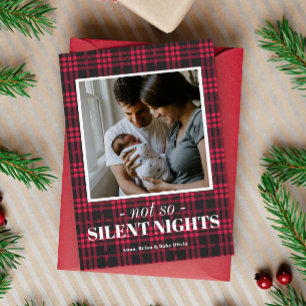 Cartes Pour Fêtes Annuelles Buffalo Plaid Silent Nights Funny Christmas Card