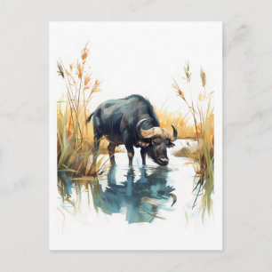 Cartes Pour Fêtes Annuelles Buffle d'Afrique au bord de l'eau