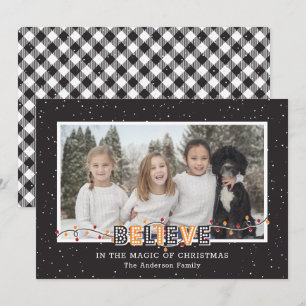 Cartes Pour Fêtes Annuelles Buffle noir blanc Plaid Jaune Croire Photo