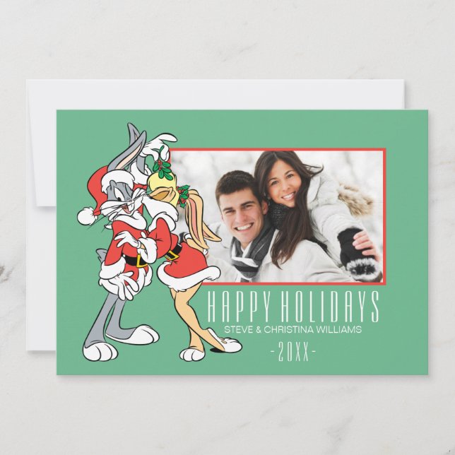 Cartes Pour Fêtes Annuelles BUGS BUNNY™ et Lola Mistletoe Kiss (Devant)